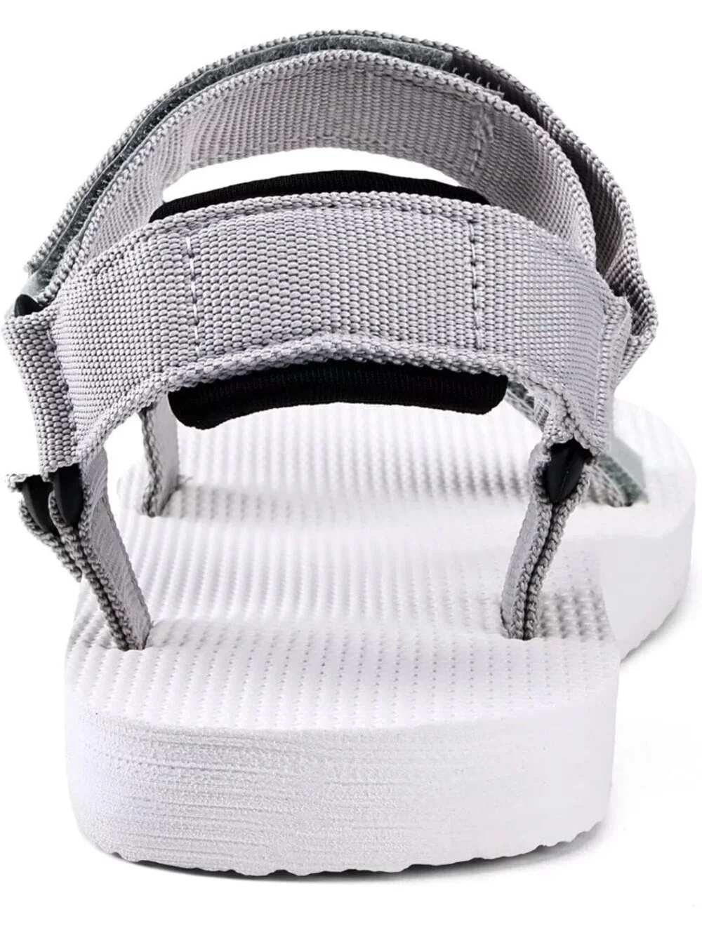 Women's Grey Hiking Sandals with-Arch-Support Webbing-Outdoor Beach Water